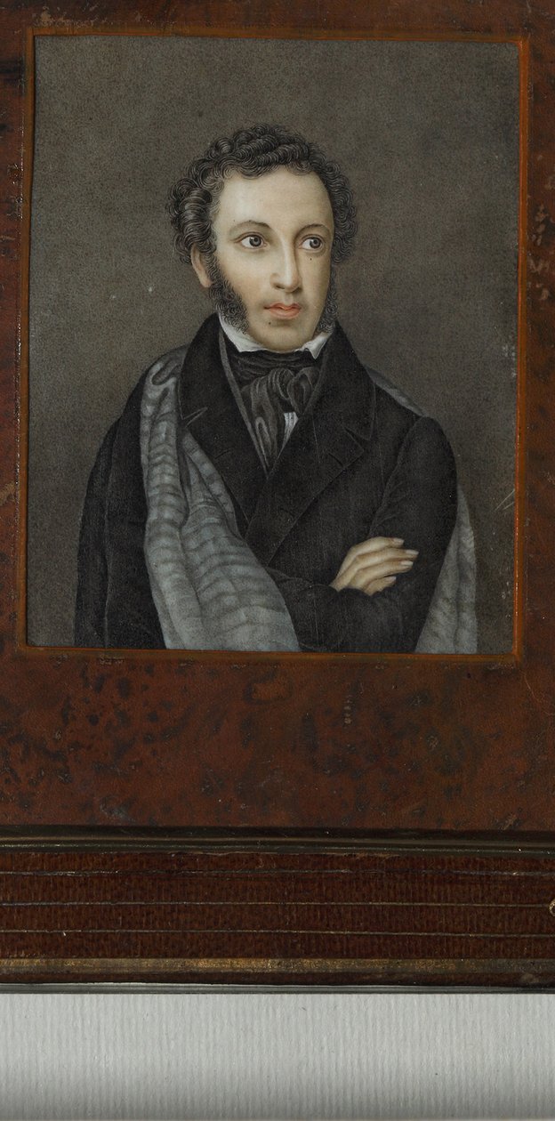 Portræt af digteren Alexander Sergeyevich Pushkin 1799-1837, første kvartal af det 19. af Unbekannt