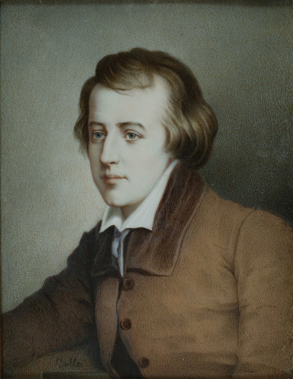 Portræt af digteren Heinrich Heine 1797-1856, ca 1825 af Unbekannt