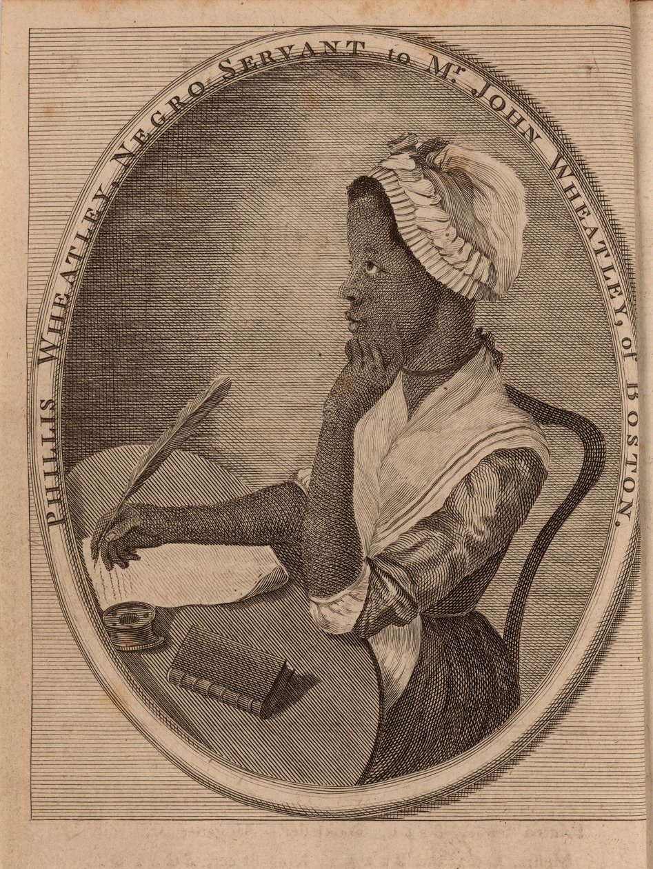 Portræt af digteren Phillis Wheatley ca. 1753-1784, 1773. af Unbekannt