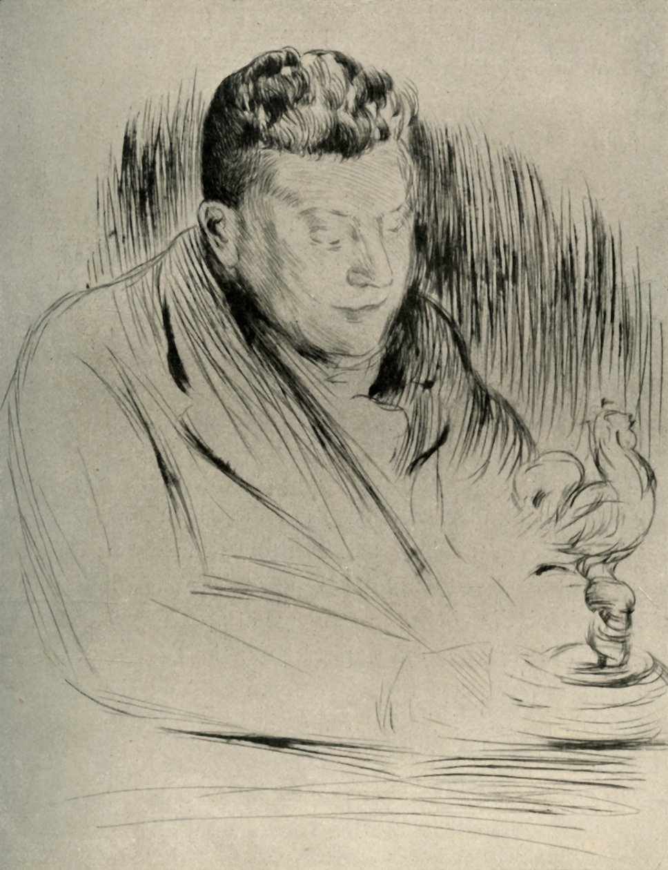 Portræt af billedhuggeren Alfred Gilbert, 1908. af Unbekannt