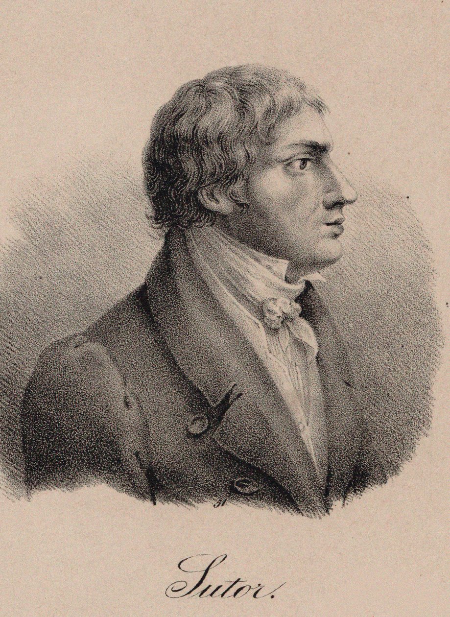 Portræt af sangeren og komponisten Wilhelm Sutor 1774-1828, ca 1825. af Unbekannt