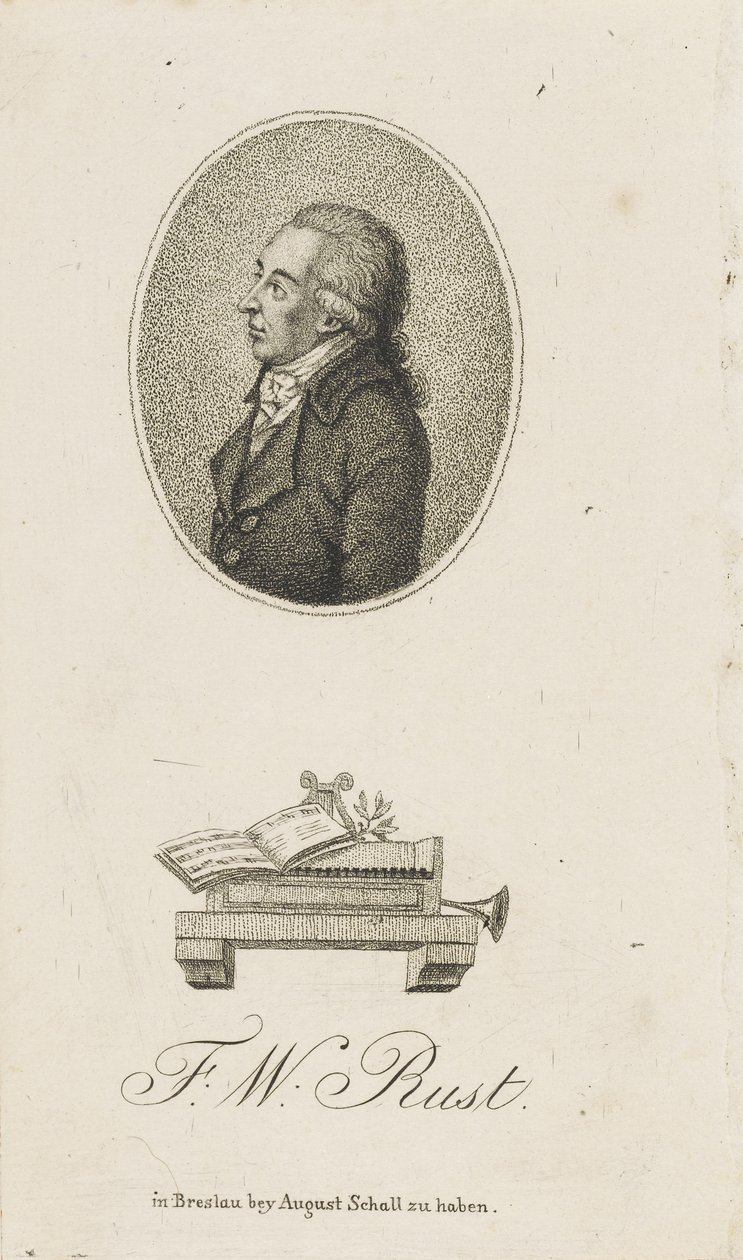 Portræt af violinisten og komponisten Friedrich Wilhelm Rust 1739-1796, ca. 1800. af Unbekannt
