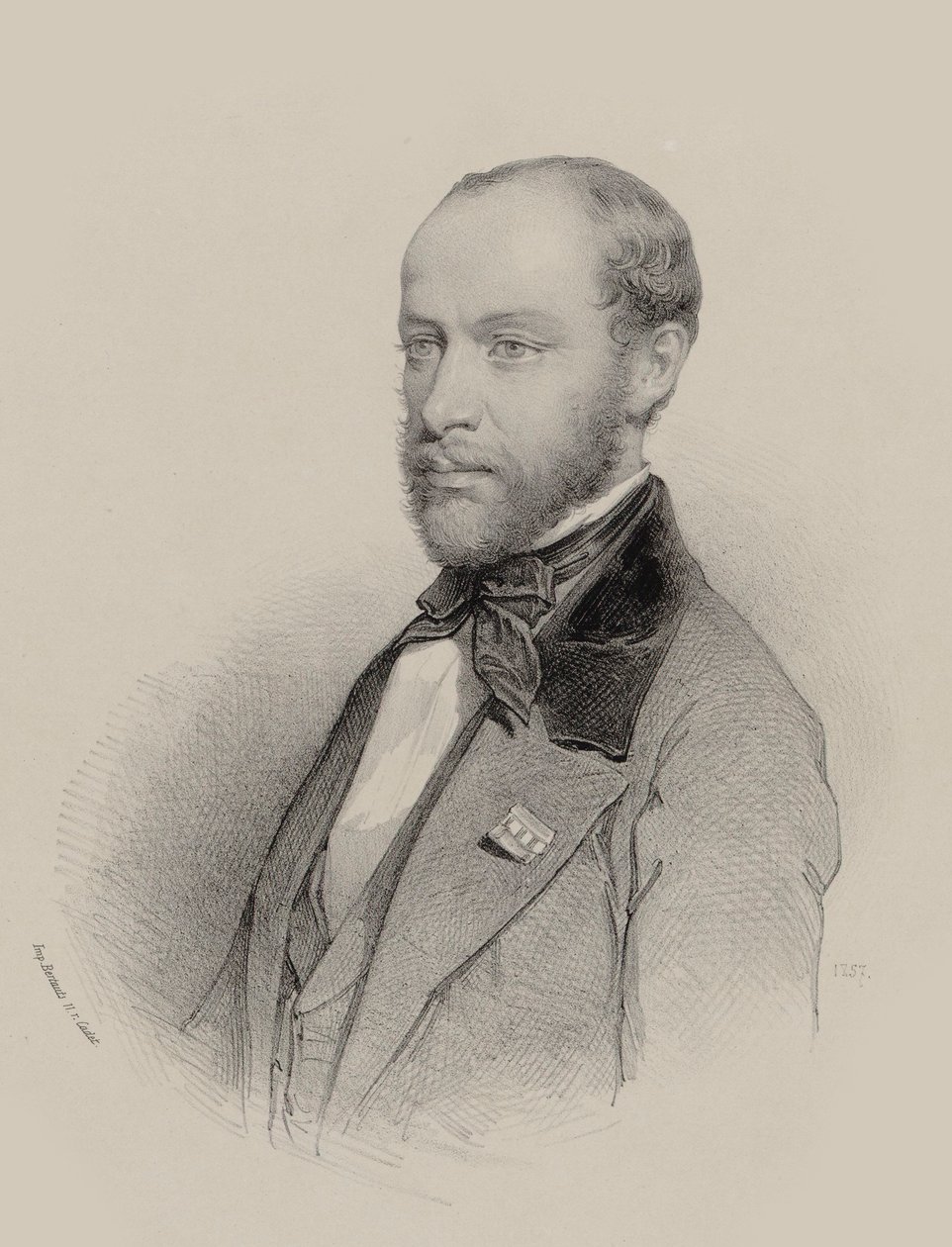 Portræt af violinisten og komponisten Henri Vieuxtemps 1820-1881, 1857. af Unbekannt