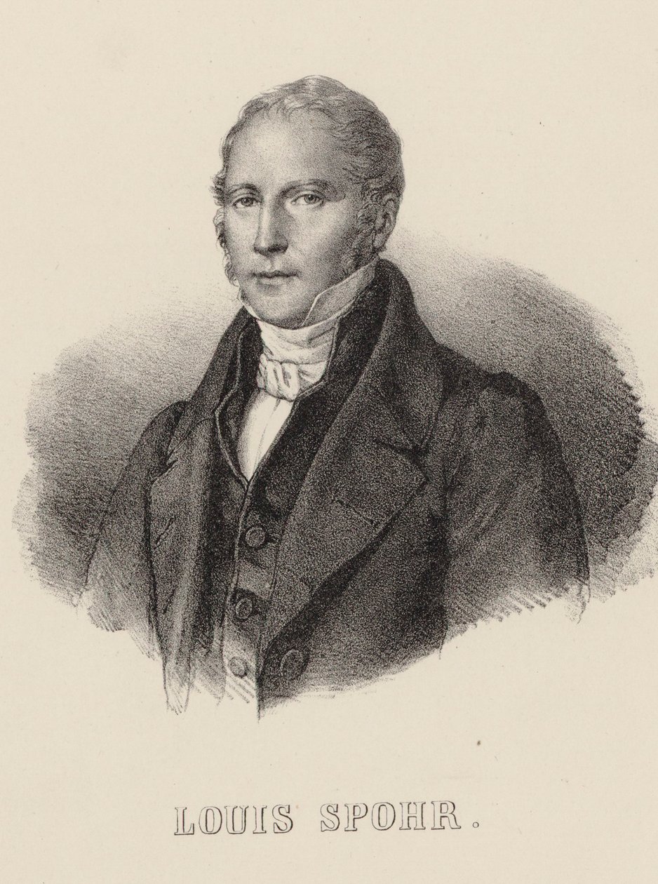 Portræt af violinisten og komponisten Louis Spohr 1784-1859, ca. 1840. af Unbekannt