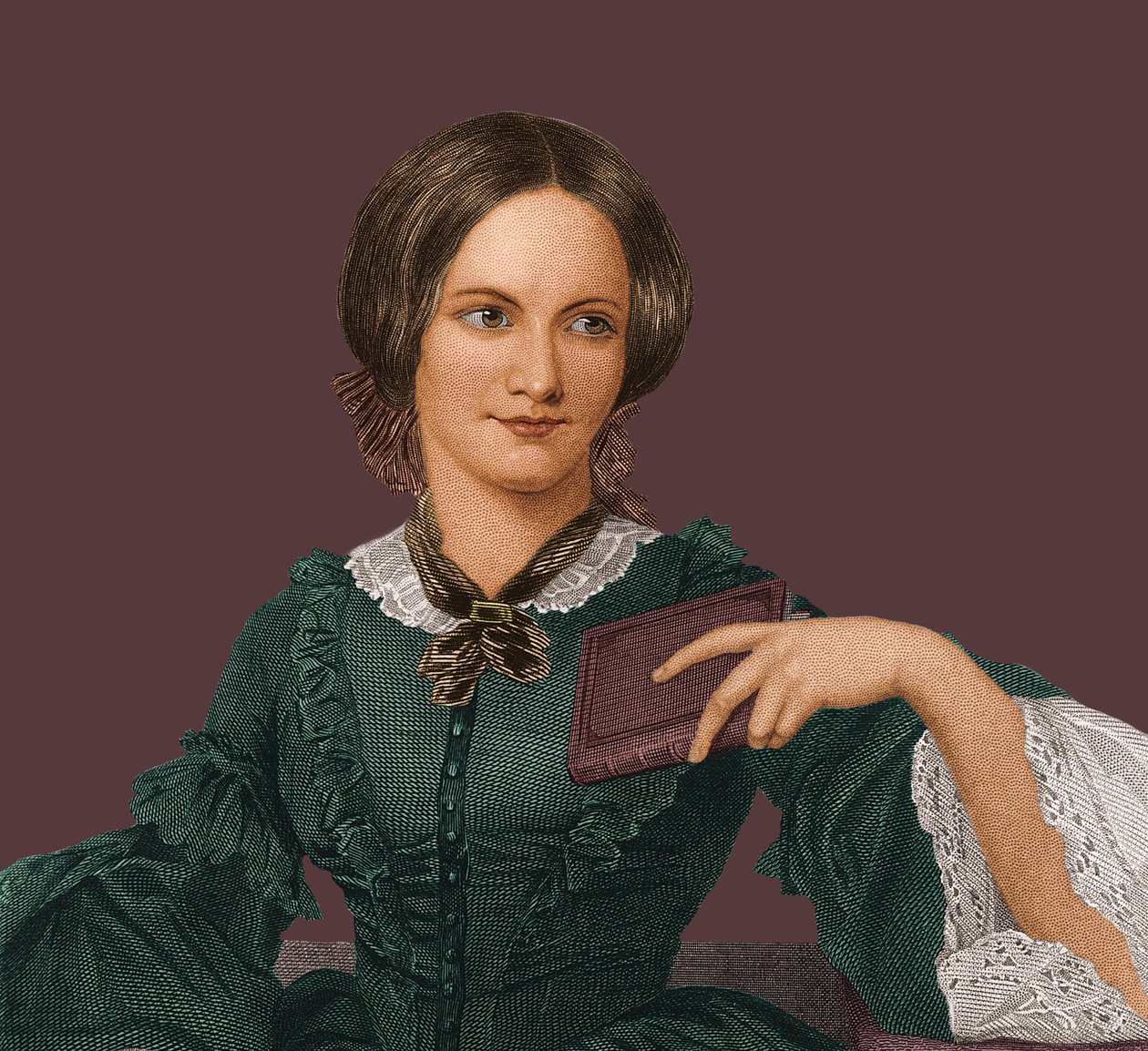 Portræt af forfatteren Charlotte Brontë 1816-1855, 1840