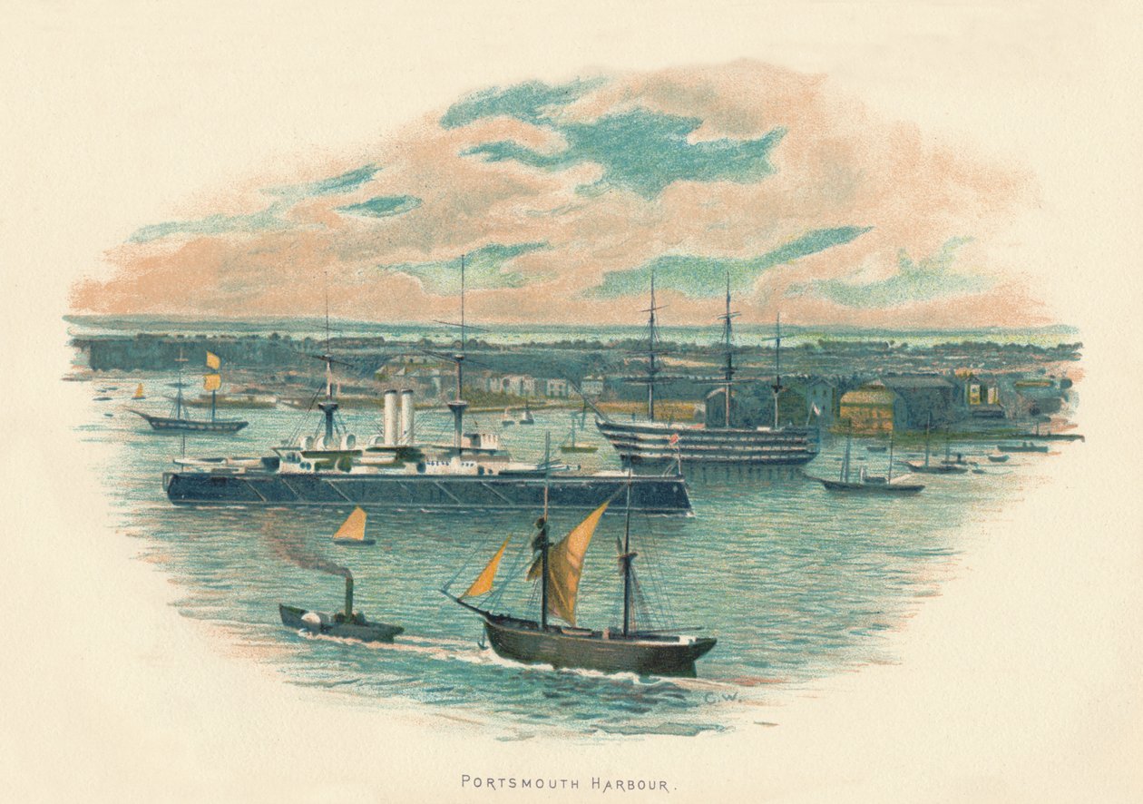 Portsmouth Havn, c1890 af Unbekannt