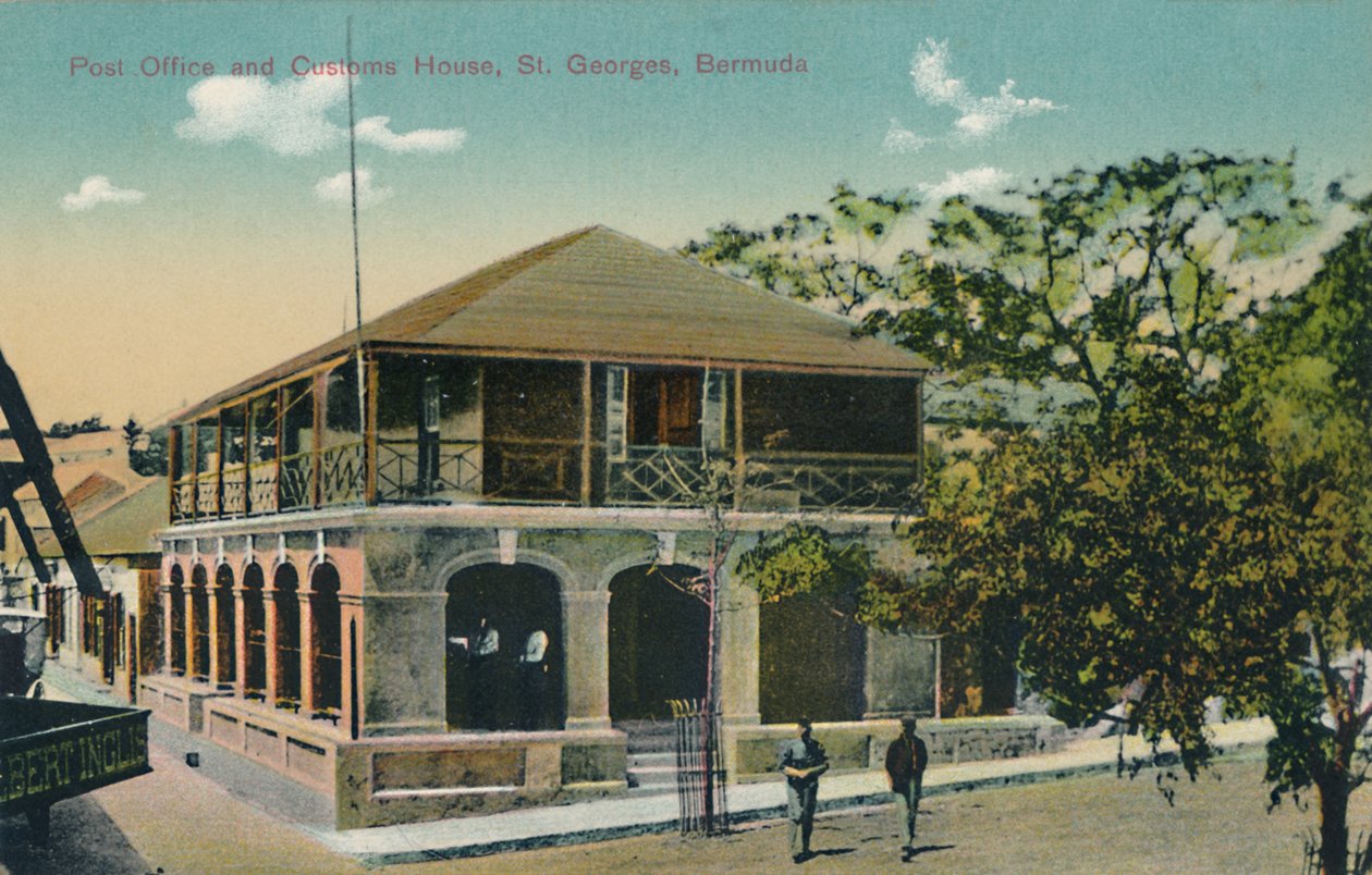 Postkontor og toldhus, St. Georges, Bermuda, begyndelsen af det 20. århundrede. af Unbekannt