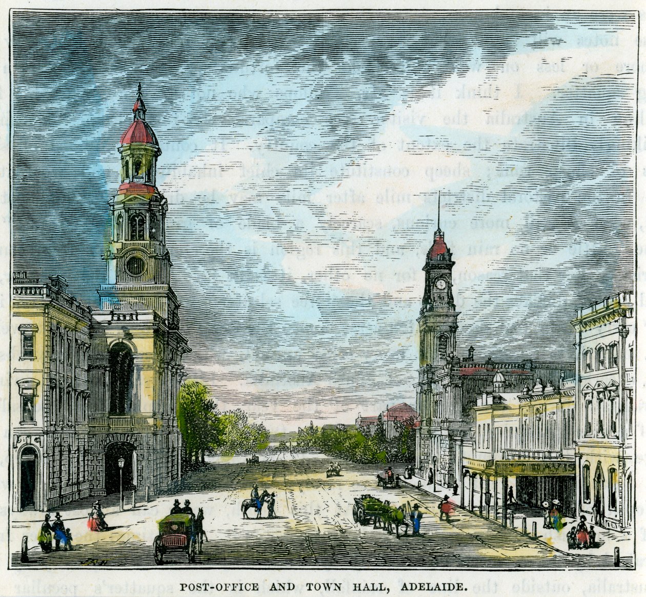 Postkontor og rådhus, Adelaide, South Australia, Australien, c1880 af Unbekannt