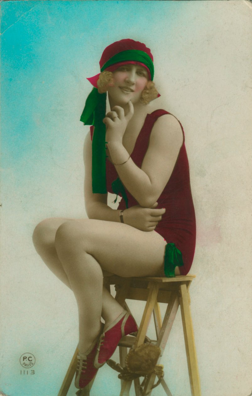 Postkort af en svømmer, c1920