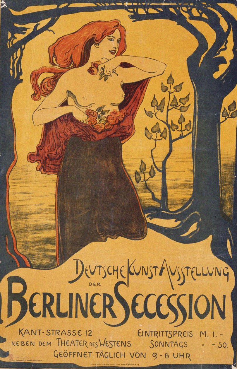 Plakat til Berlin Secession Exhibition, ca. 1900 af Unbekannt