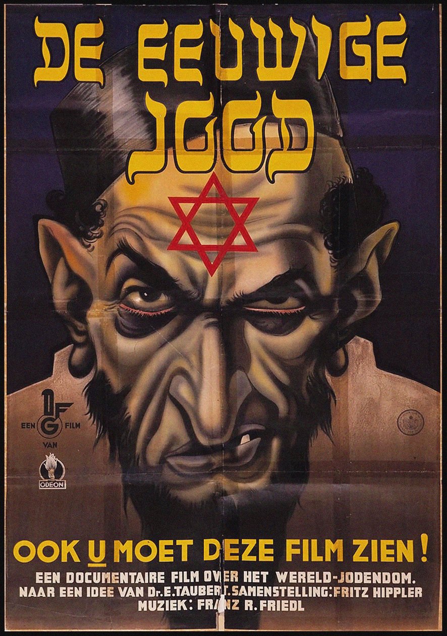 Plakat for den antisemitiske film The Eternal Jew, 1940. af Unbekannt