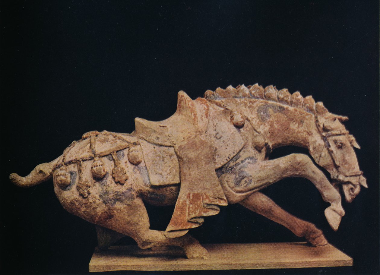 Pottery Figure of a Horse - Tang-dynastiet, c7. til 10. århundrede e.Kr., 1936 af Unbekannt