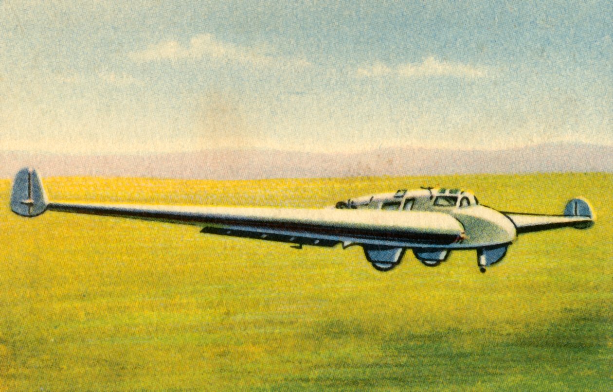 Motordrevet flyvende fly, 1932. af Unbekannt