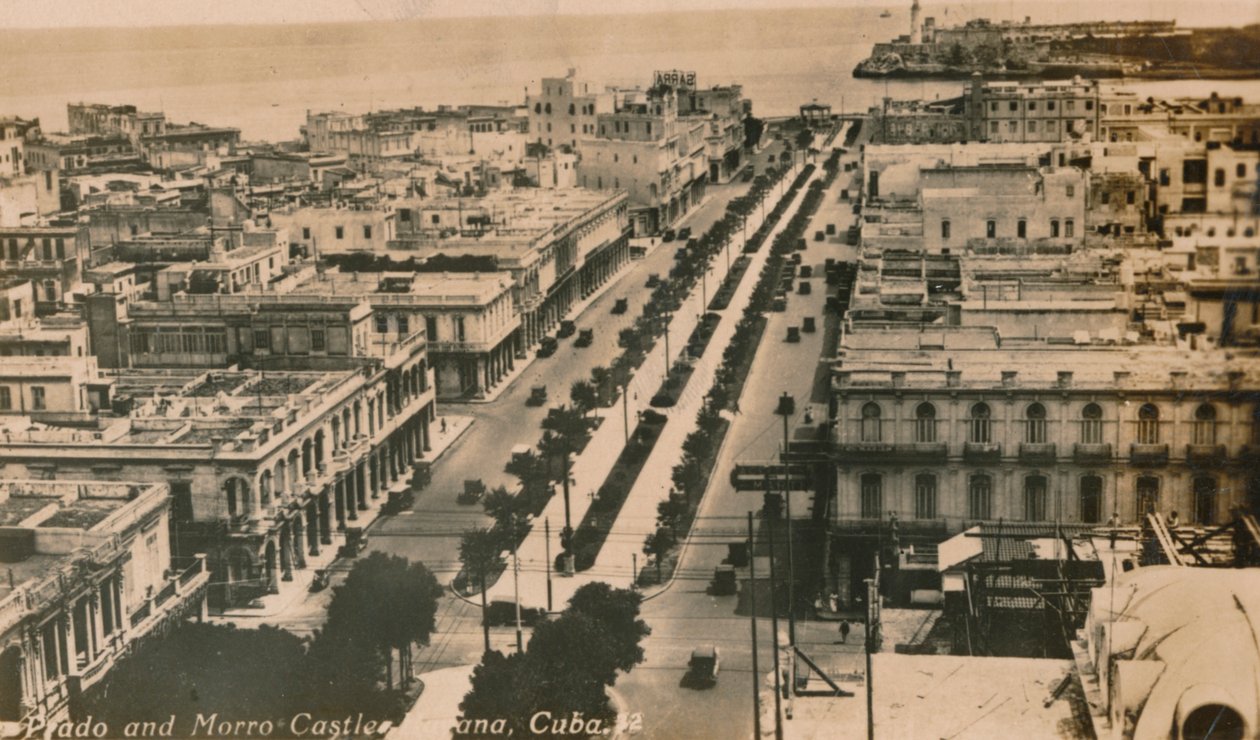 Prado og Morro Slot, Havana, Cuba, c1900 af Unbekannt