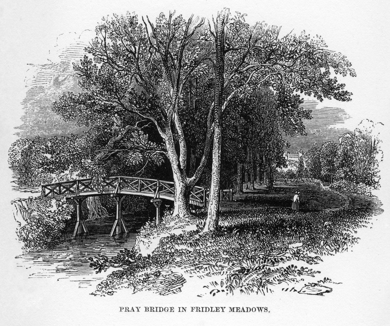 Pray Bridge i Fridley Meadows, Surrey, 1800-tallet af Unbekannt