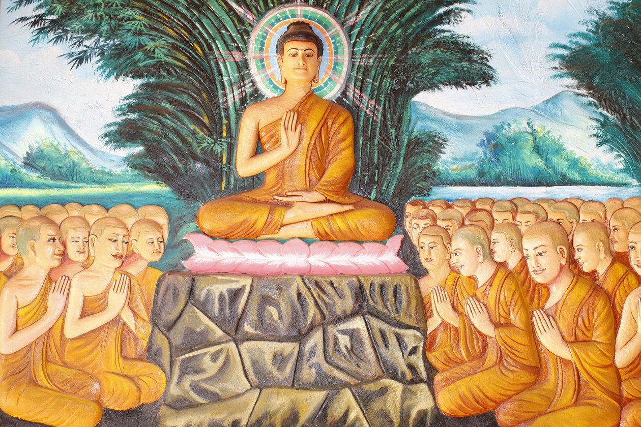 Preah Prom Rath MonasteryLife of the Buddha Instruktion af forsamlingens arahanter, Siem Reap, Cambodia af Unbekannt