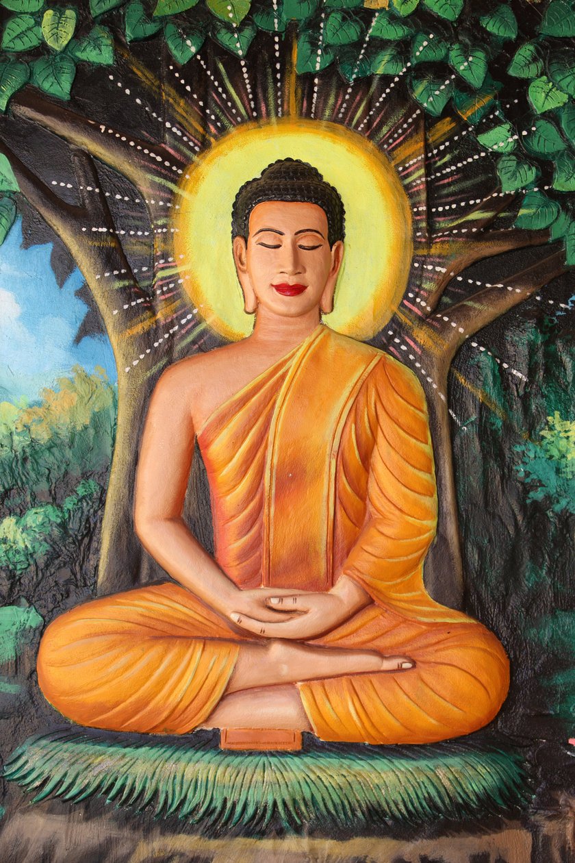 Preah Prom Rath Kloster. Buddhas liv. Meditation på en lotusblomst. Siem Reap Cambodia af Unbekannt