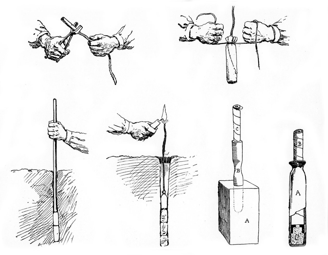 Forberedelse og indstilling af en dynamitladning, Paris, 1890 af Unbekannt
