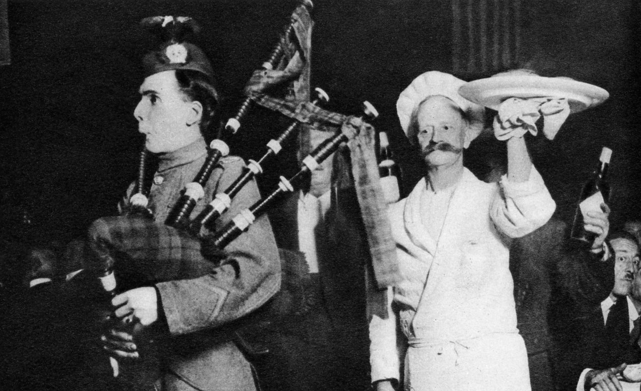 Præsentation af haggis ved en kaledonsk banket, London, 1926-1927 af Unbekannt