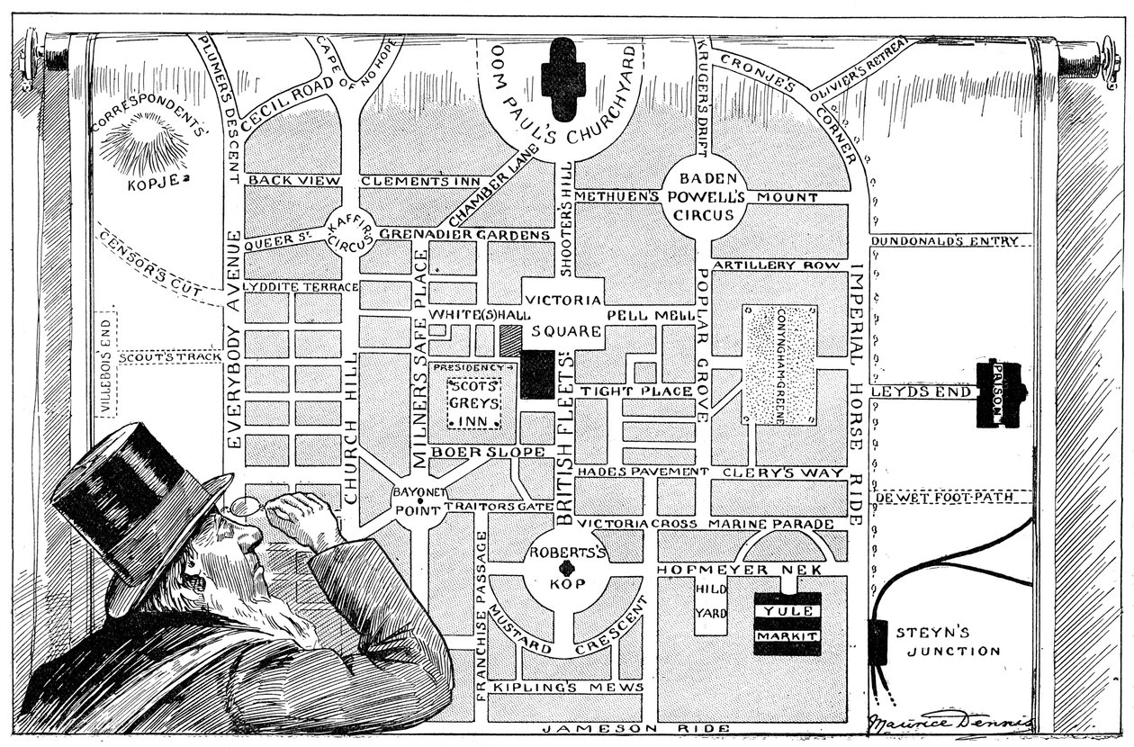 Præsident Kruger ser på en plan for New Pretoria, 1900 af Unbekannt