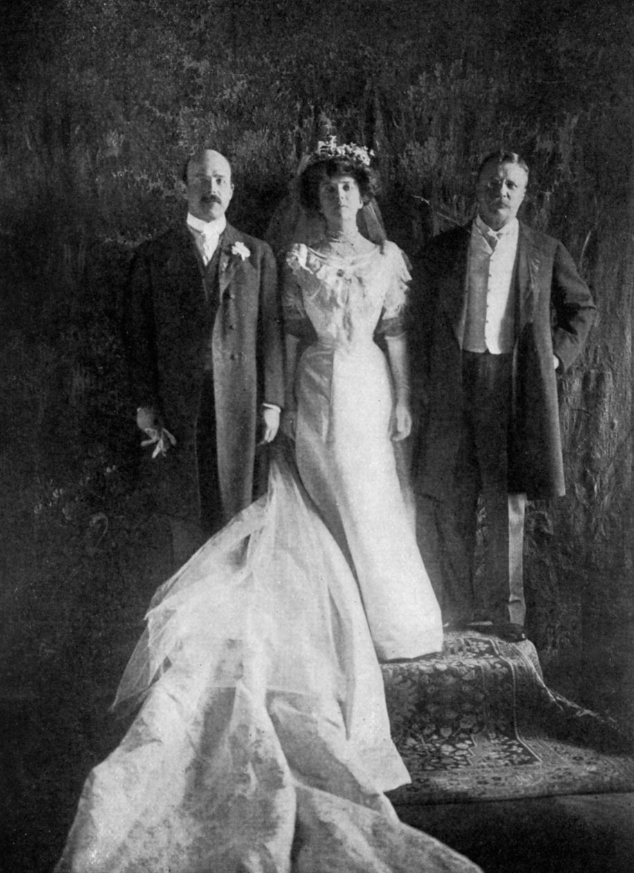 Præsident Roosevelt og hr. og fru Longworth, 1906, 1908 af Unbekannt