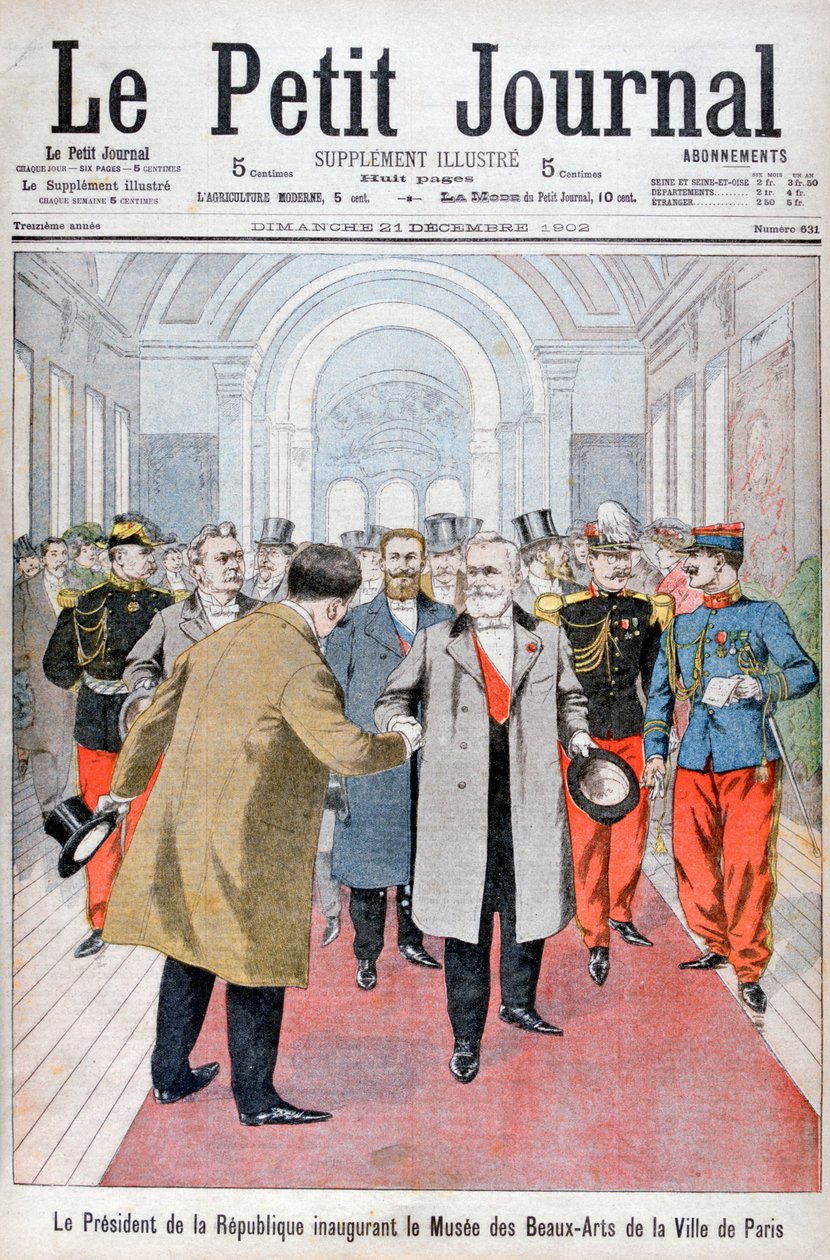 Republikkens præsident åbner museet for kunst i byen Paris, 1902 af Unbekannt