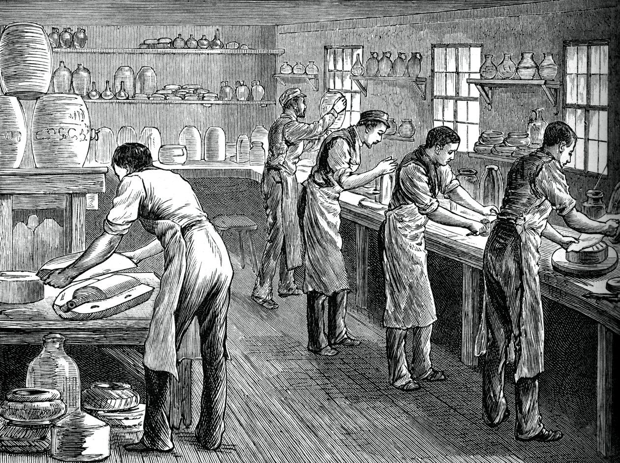 Pressere på arbejde, c1880 af Unbekannt