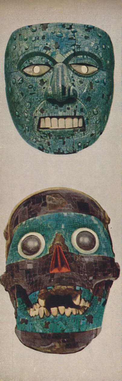 Primitive kulturer i ritual- og festivalmasker - Quetzalcoatl og Tezcatlipocaa, c1935 af Unbekannt