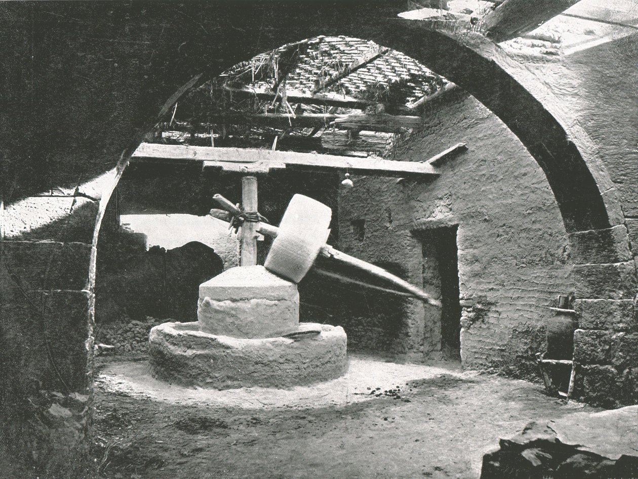 Primitiv majsmølle, Nildeltaet, Egypten, 1895. af Unbekannt