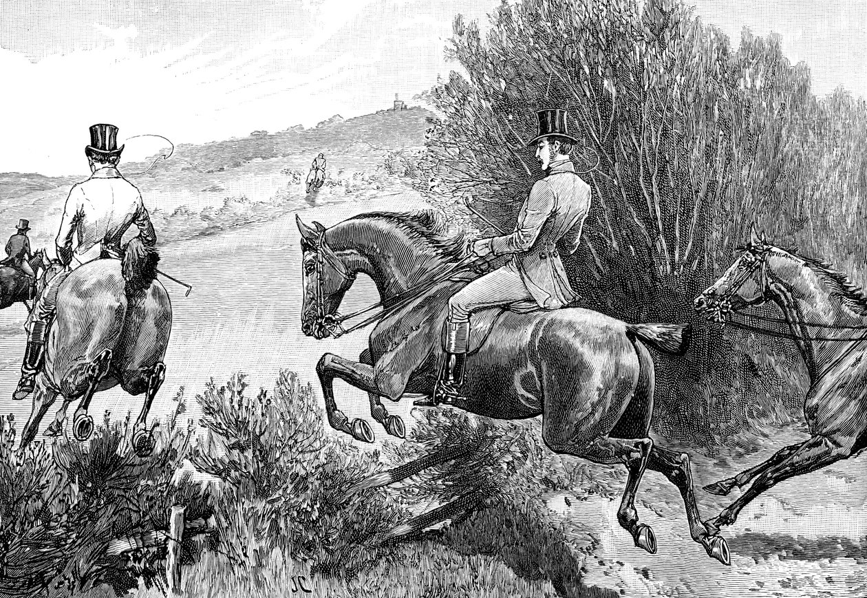 Prins Albert på jagt nær Belvoir Castle, Leicestershire, c1840