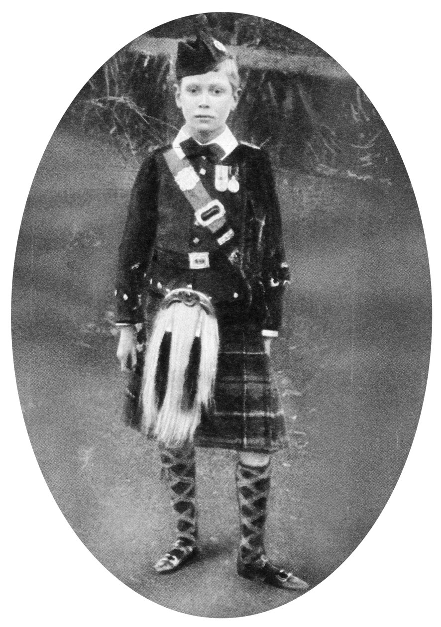 Prins Albert iført højlandskjole, Sandringham, Norfolk, 1909 af Unbekannt