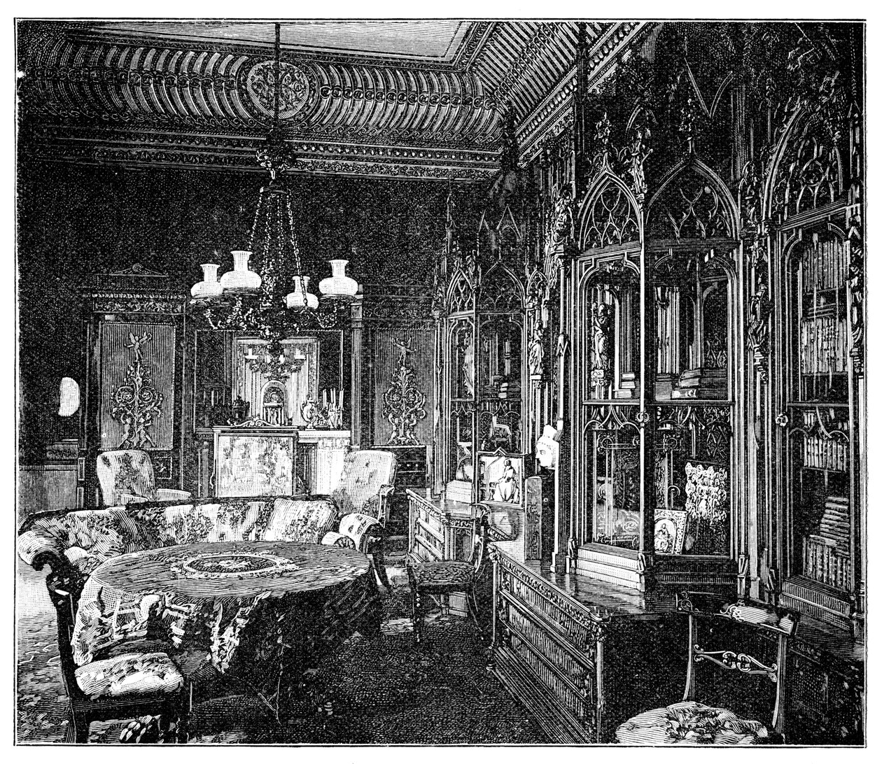 Prince Alberts Music Room, Buckingham Palace, 1900 af Unbekannt