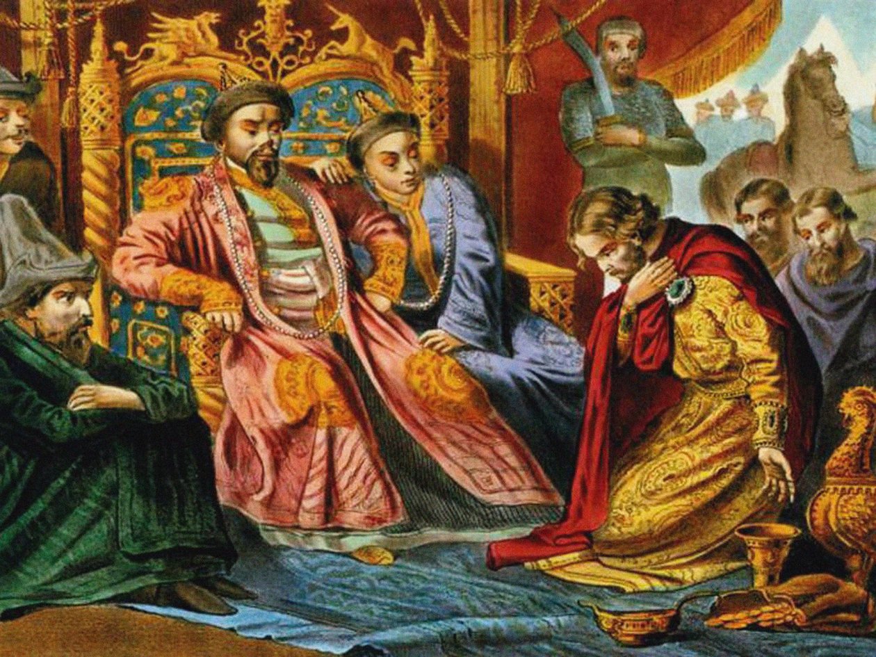 Prins Alexander Nevsky tigger Batu Khan om nåde for Rusland, slutningen af det 19. århundrede af Unbekannt