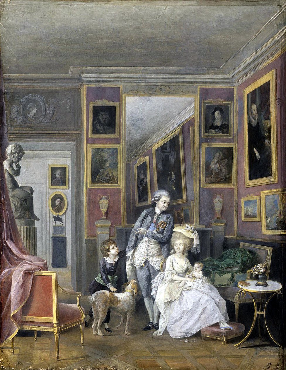 Prins Alexander Sergeevich Stroganov med sin kone Ekaterina Petrovna og børn, ca 1778 af Unbekannt