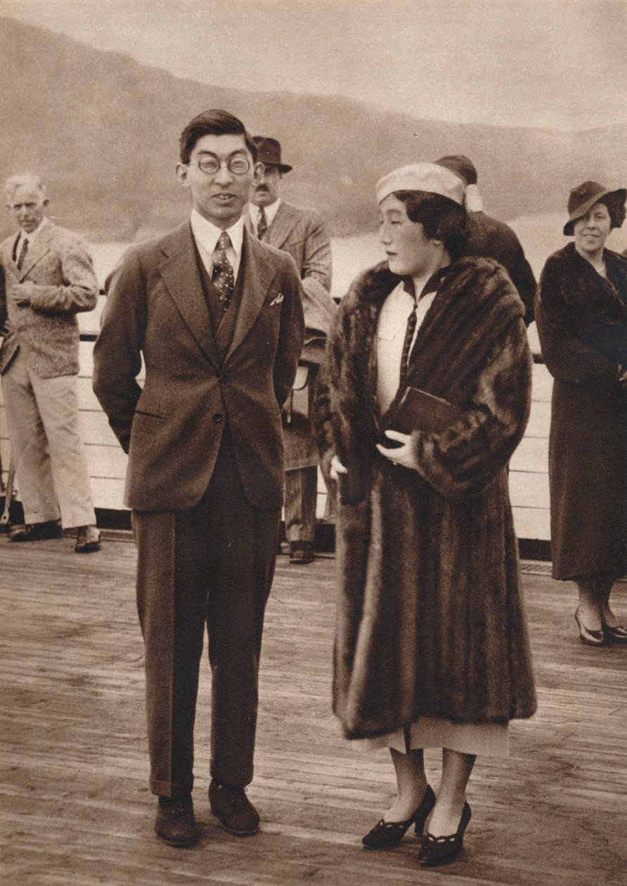 Prins og prinsesse Chichibu ankommer til Queen Mary den 12. april 1937 af Unbekannt