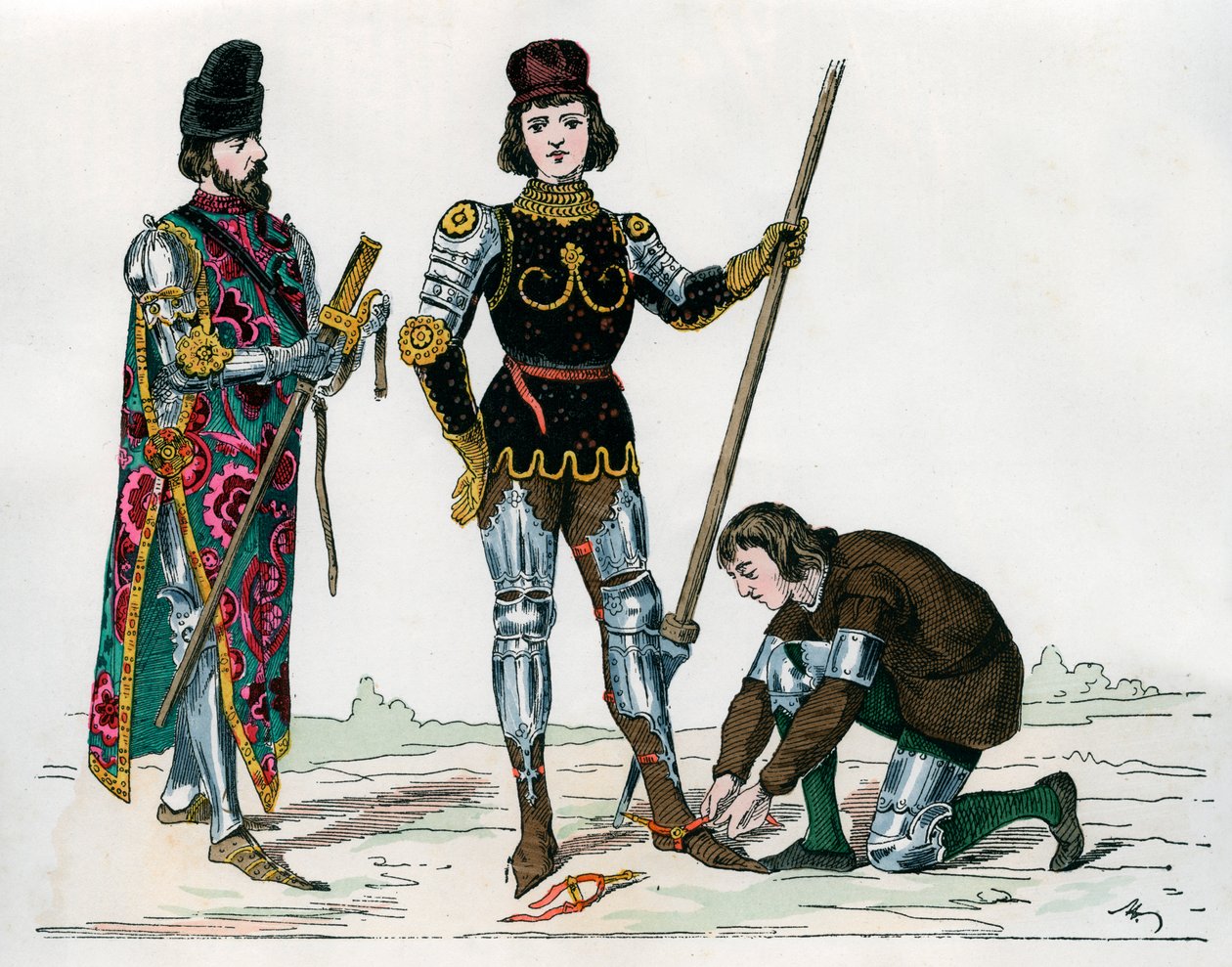 Prins, væbner og kammertjener, 1400-tallet 1882-1884 af Unbekannt