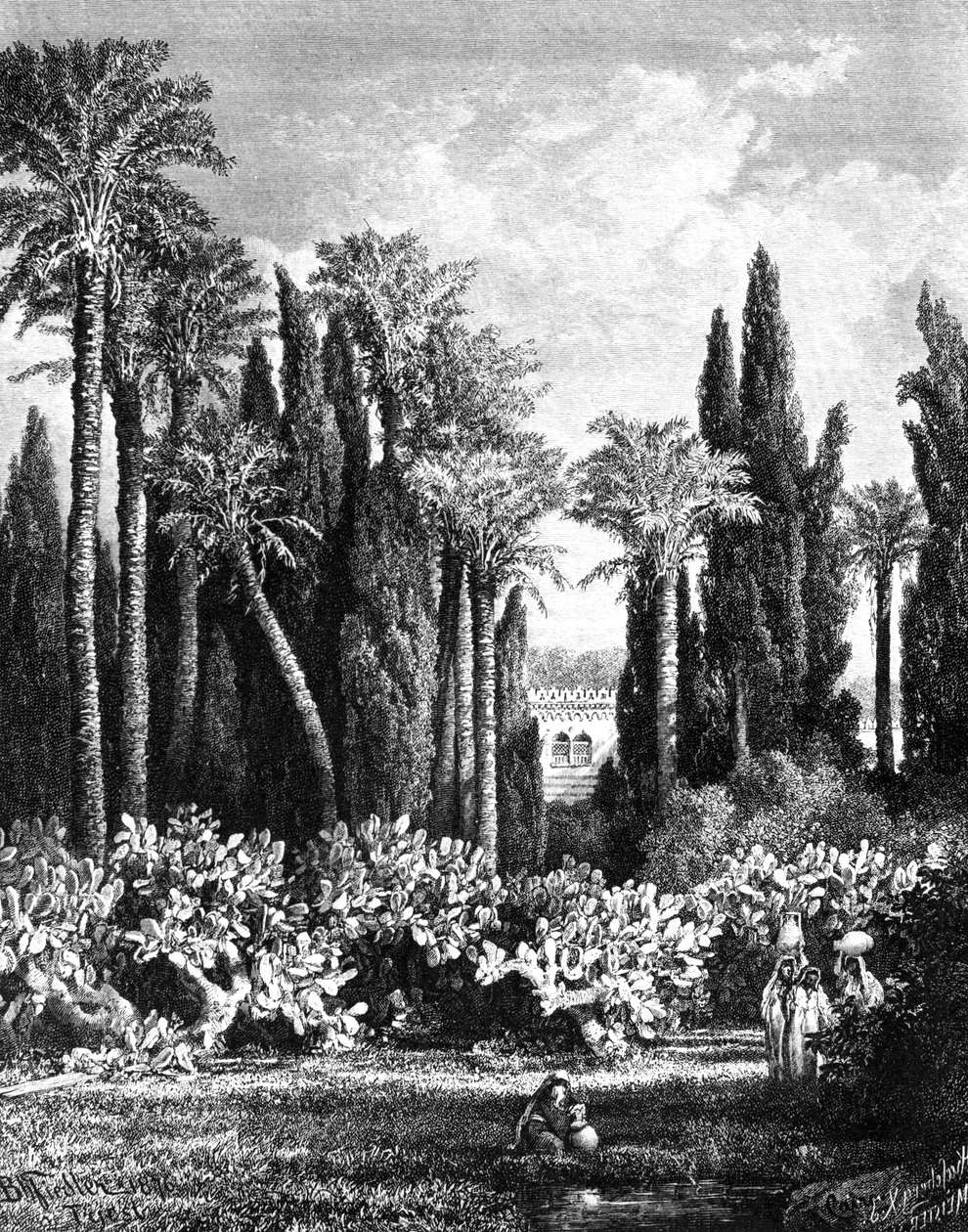 Princely Garden i Cairo, Egypten, 1880 af Unbekannt