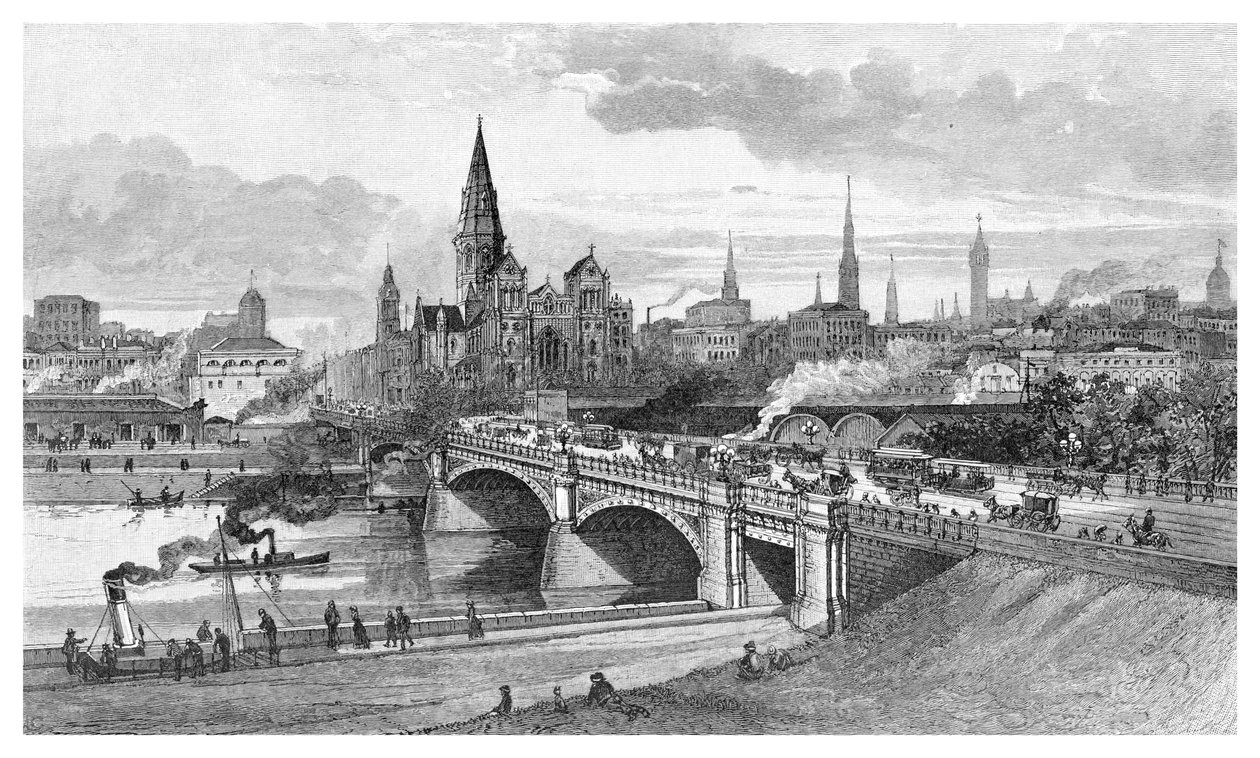 Princes Bridge, Melbourne, Victoria, Australien, 1886 af Unbekannt