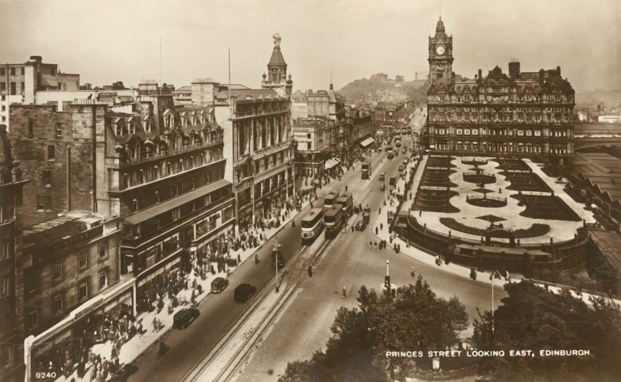 Princes Street Looking East, Edinburgh, c1920
