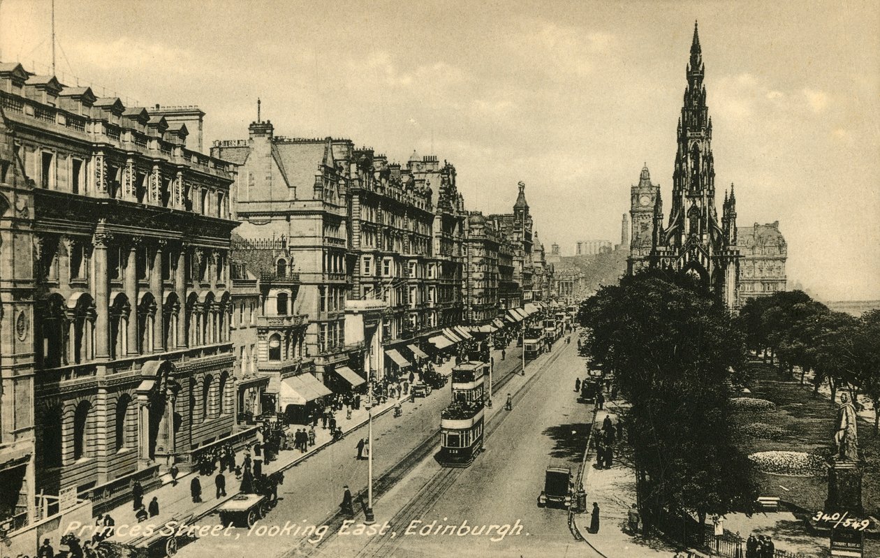 Princes Street Looking East, Edinburgh, c1920