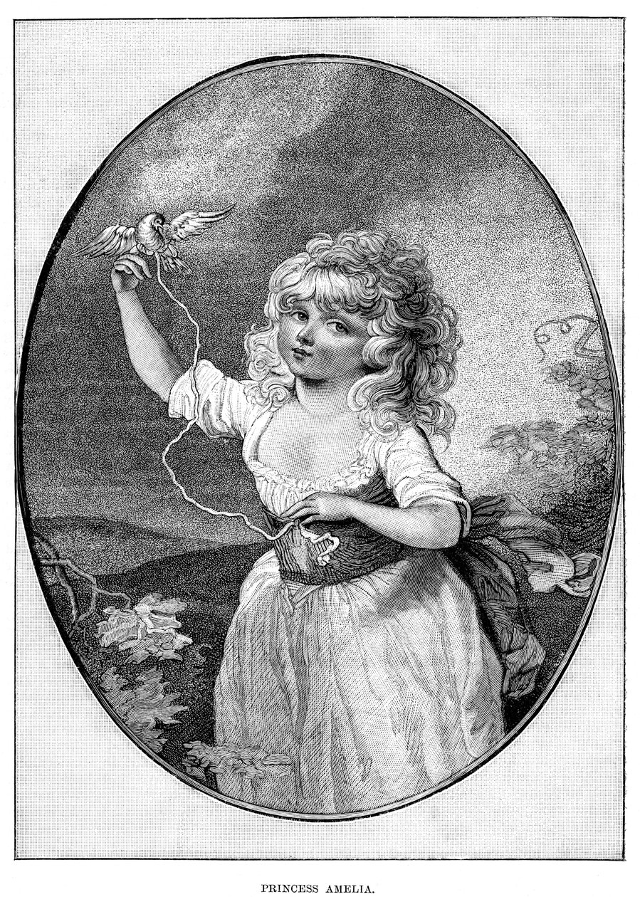 Prinsesse Amelia, yngste datter af George III og Dronning Charlotte, 1800-tallet af Unbekannt