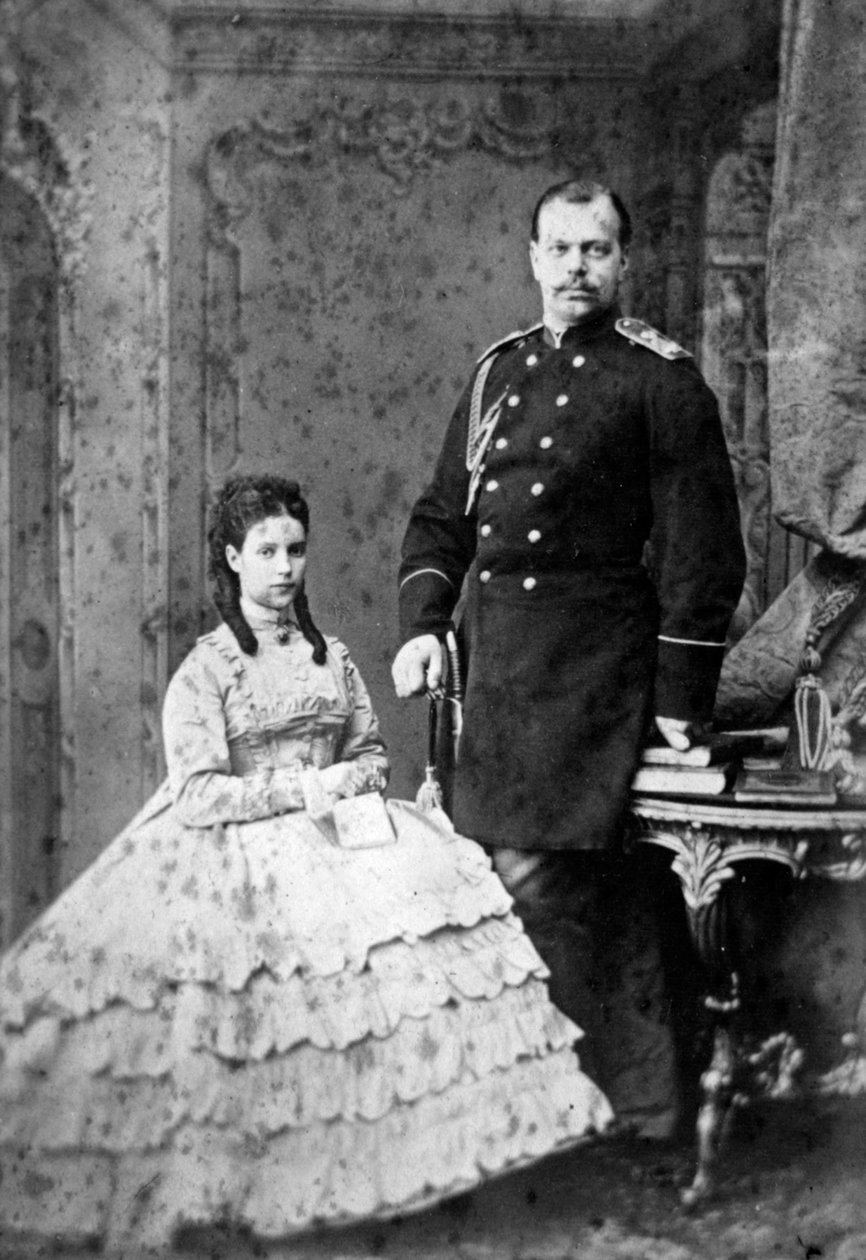 Prinsesse Dagmar af Danmark og storhertug Alexander Alexandrovich af Rusland, 1866. af Unbekannt