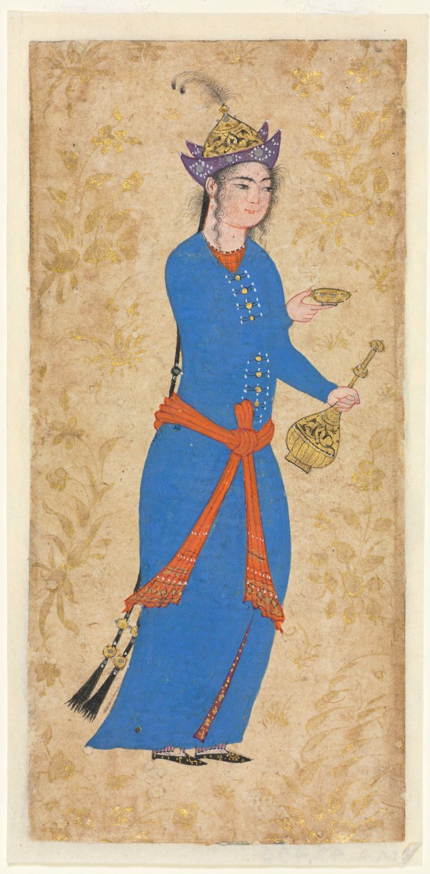 Prinsesse med vinflaske og kop recto, ca. 1550-1600. af Unbekannt