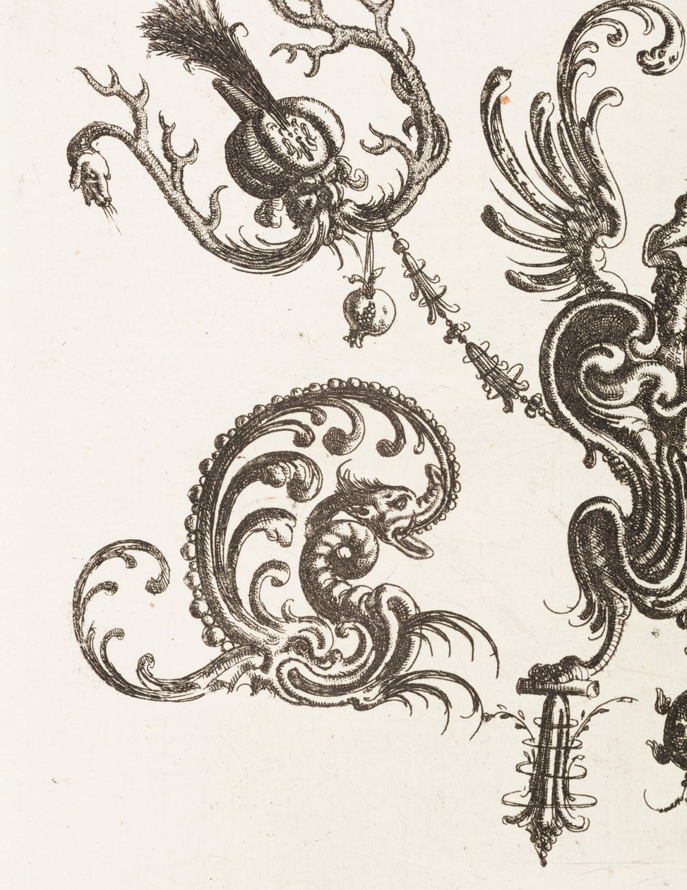 Tryk, plade 48, fra Neüw Grotteßken Buch (ny grotesk bog), 1610 af Unbekannt