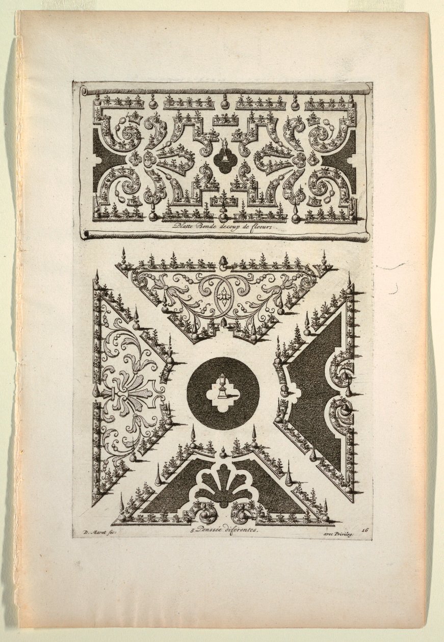 Print, Platte Bende de coup de Fleurs (Flat Band of Flowers, Five Different Variations) af Unbekannt