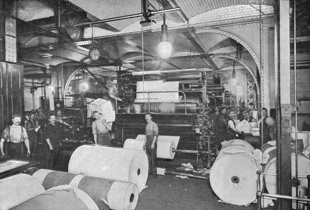 Udskrivning af avisen Daily Telegraph, London, c1900 1903 af Unbekannt