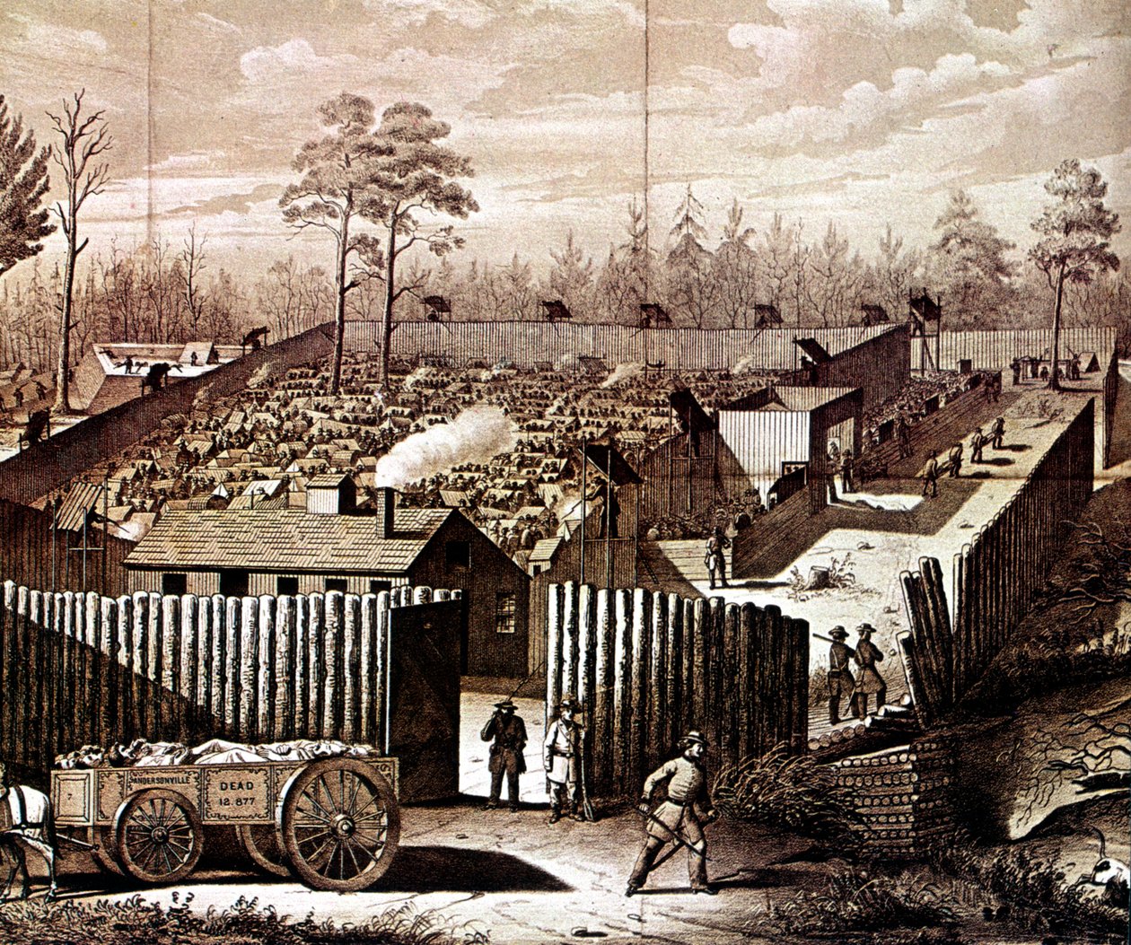 Fængselsstockade i Andersonville, Georgia, amerikansk borgerkrig, 1861-1865 af Unbekannt