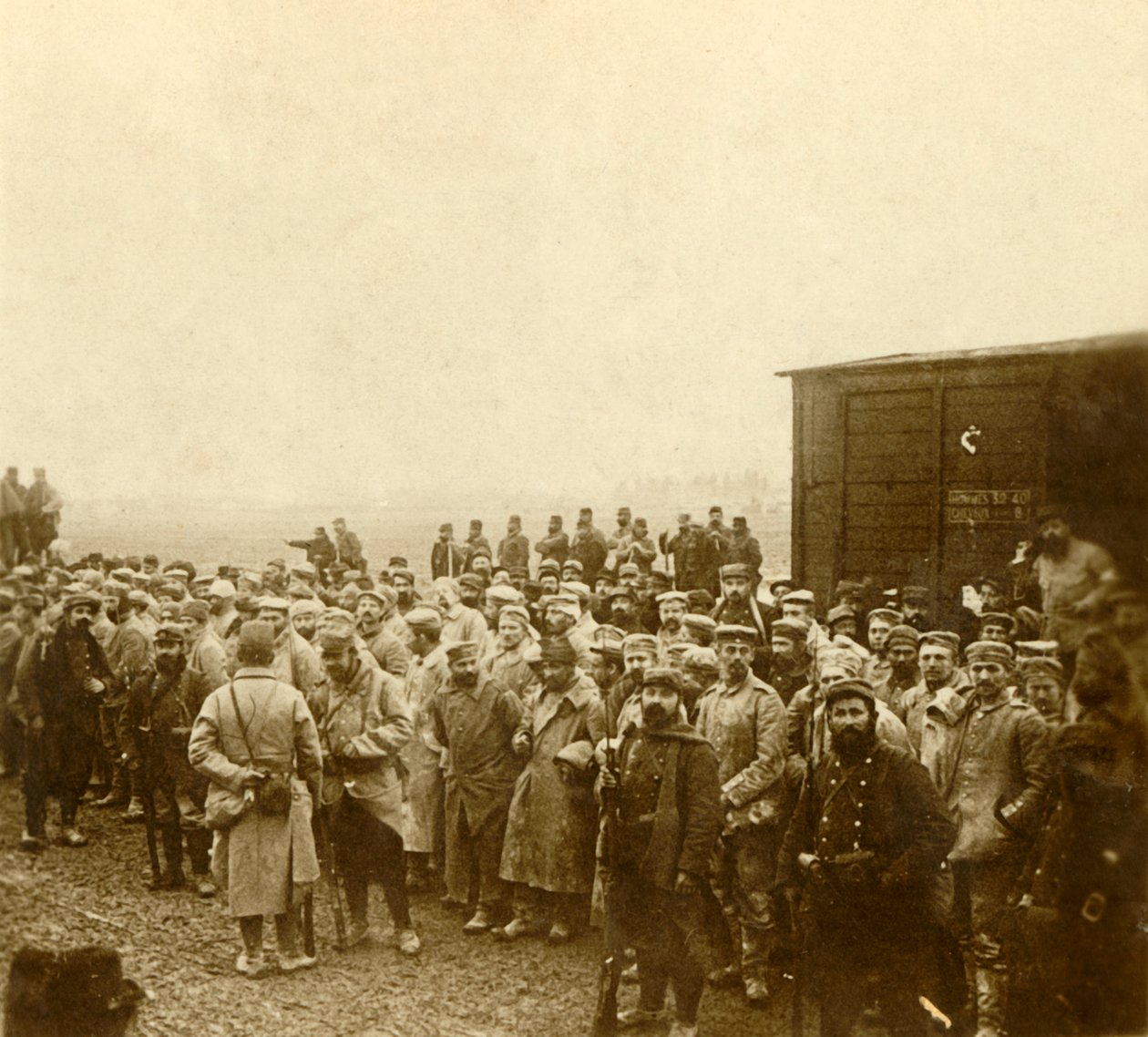 Fanger i Perthes les Hurlus, Nordfrankrig, c1914-c1918 af Unbekannt