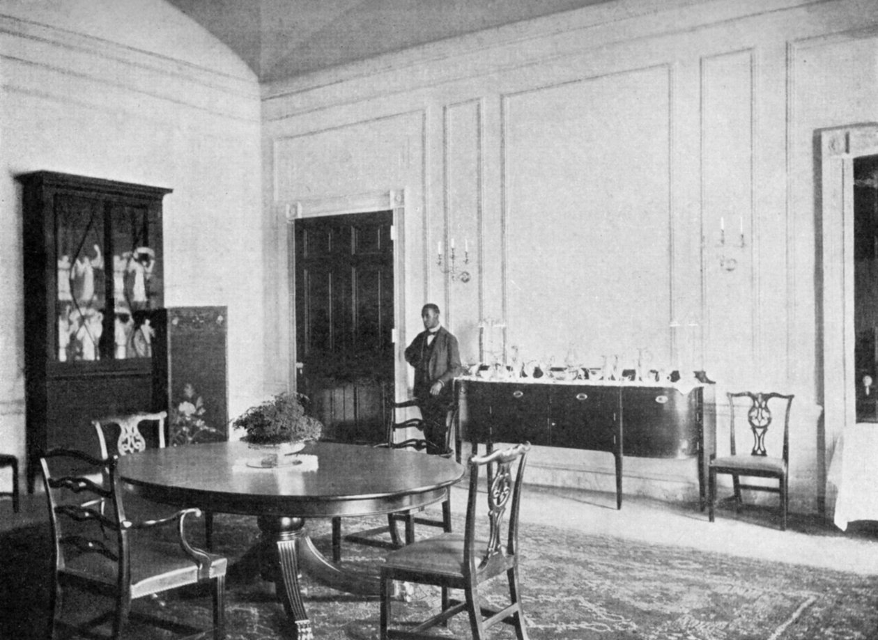 Privat spisestue i Det Hvide Hus, Washington DC, USA, 1908 af Unbekannt