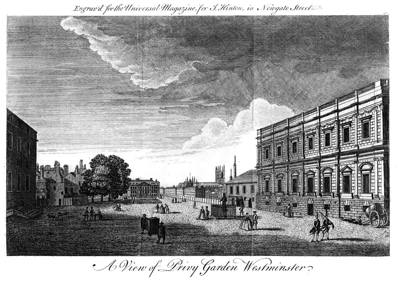 Privy Garden Westminster, London, 1700-tallet af Unbekannt